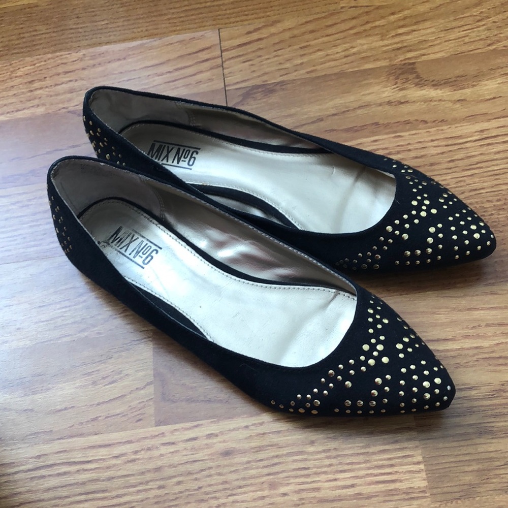 Studded Black Flats